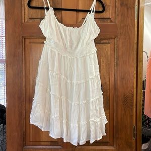 LULU’s Summery Sweetness White Ruffled Tiered Mini Dress NWT